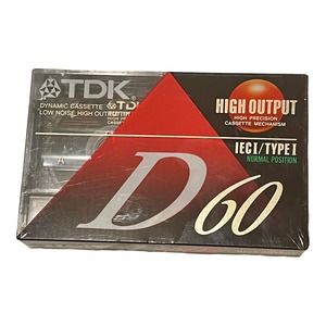 TDK D 60 Blank Audio Cassette Tape High Output Normal Bias